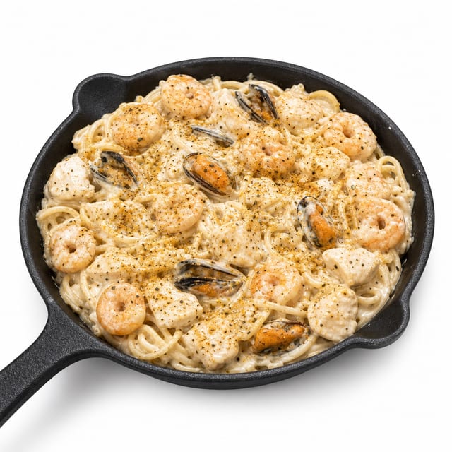 Alfredo Seafood Pasta.